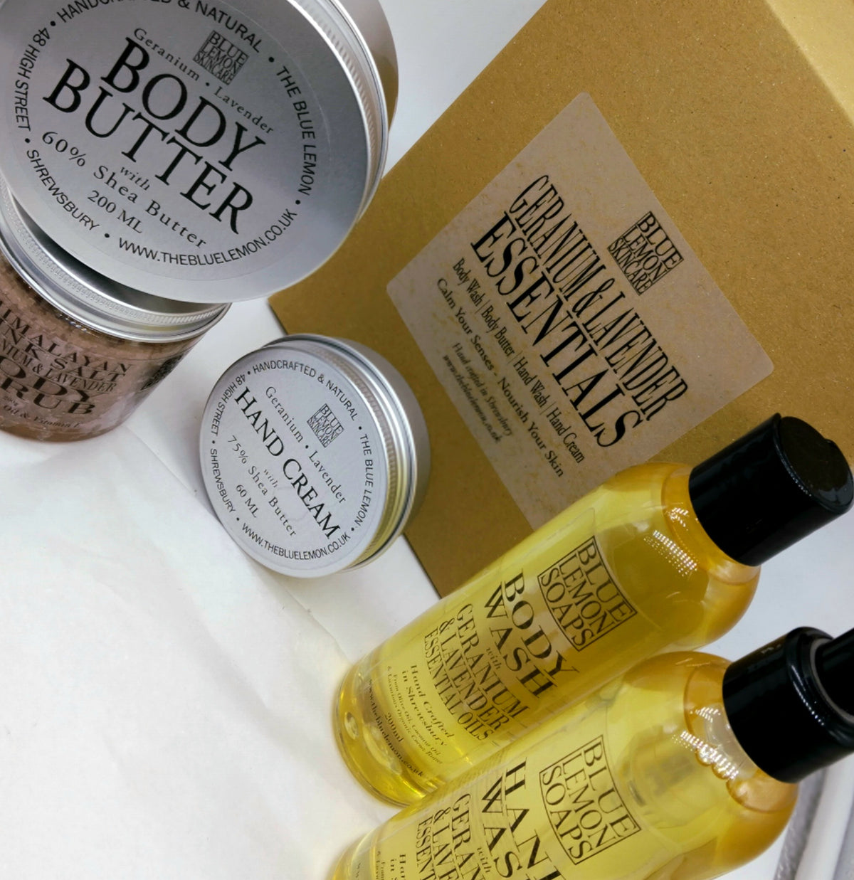 Essentials Gift Box OFFER OF THE MONTH Free Pink Himalyan Salt Body Scrub